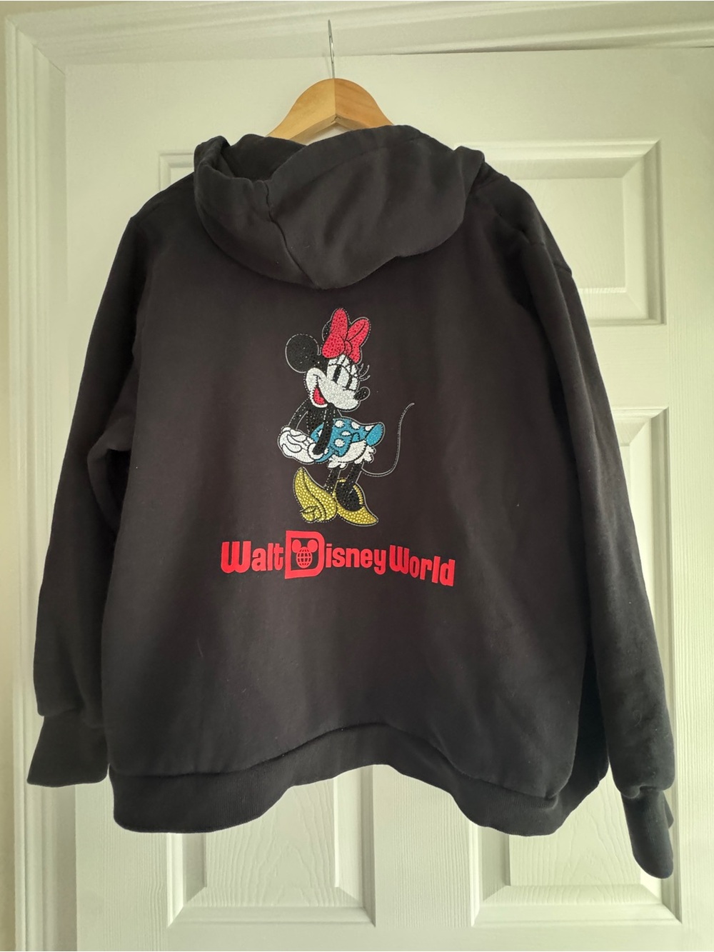 Walt Disney World Minnie Mouse Black Rhinestone zip-Up Hoodie size 1X - Picture 6 of 11